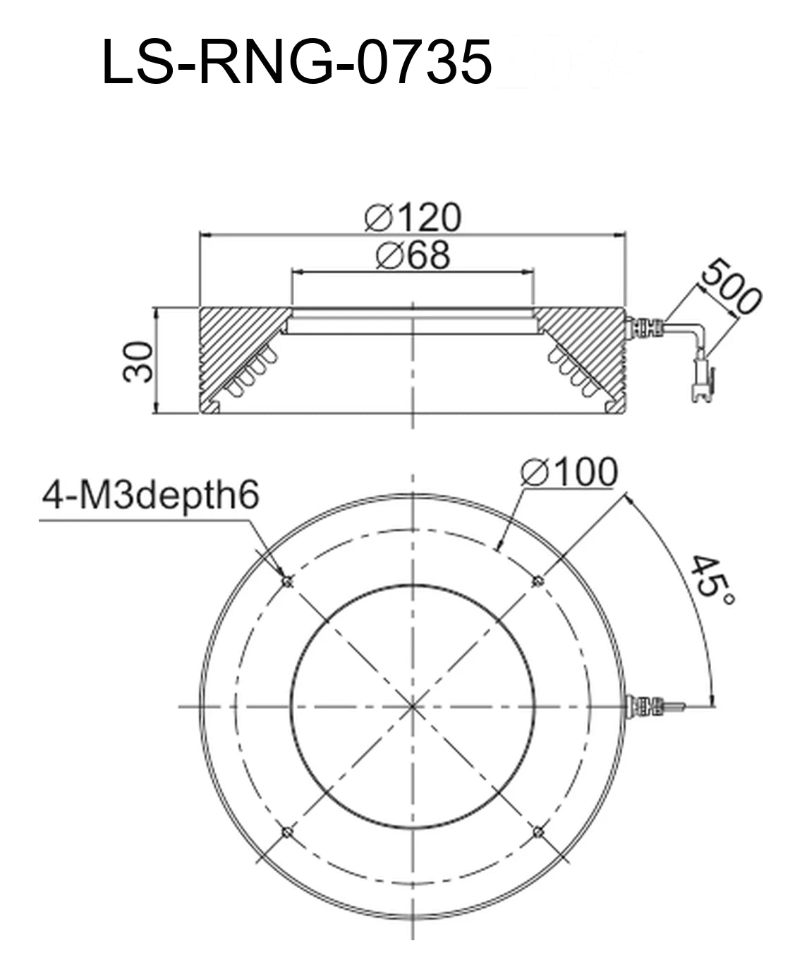 LS-RNG-0735 dimensions (mm)