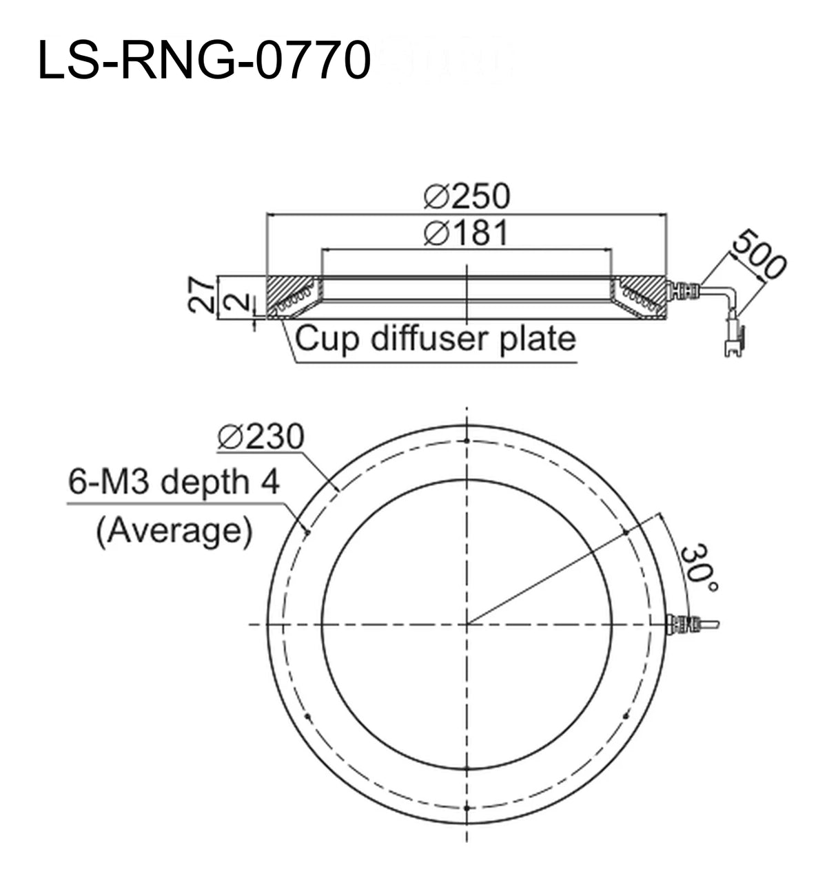 LS-RNG-0770 dimensions (mm)