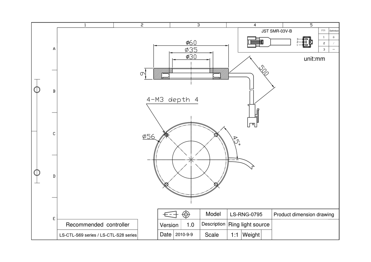 LS-RNG-0795 dimensions (mm)