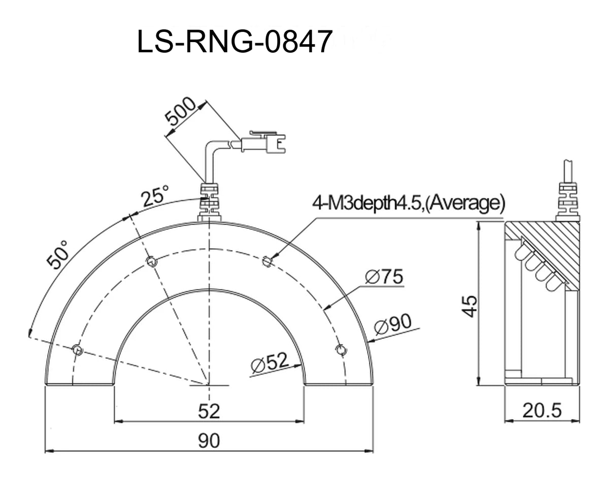 LS-RNG-0847 dimensions (mm)