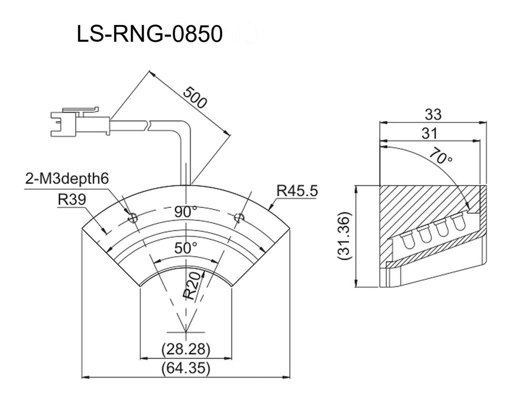 LS-RNG-0850 dimensions (mm)