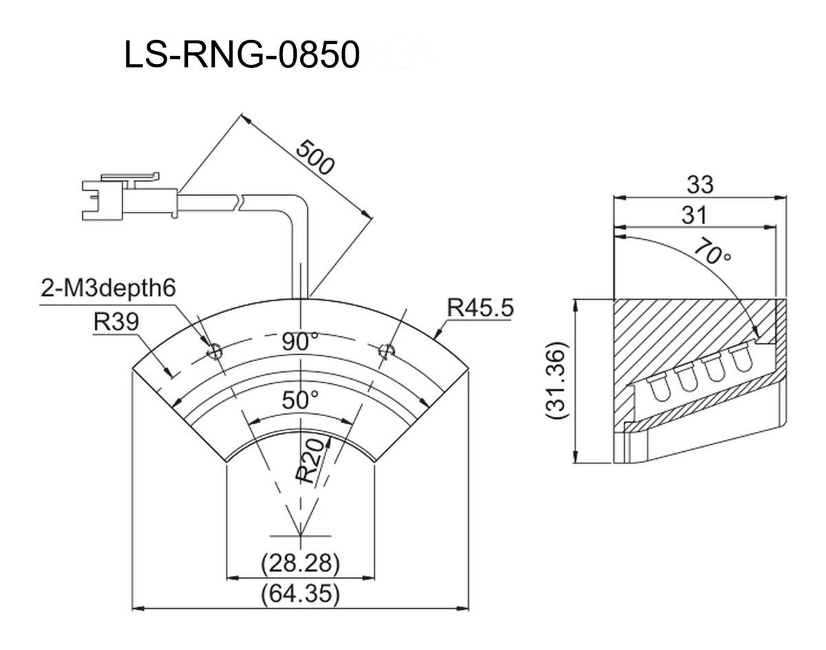 LS-RNG-0850 dimensions (mm)