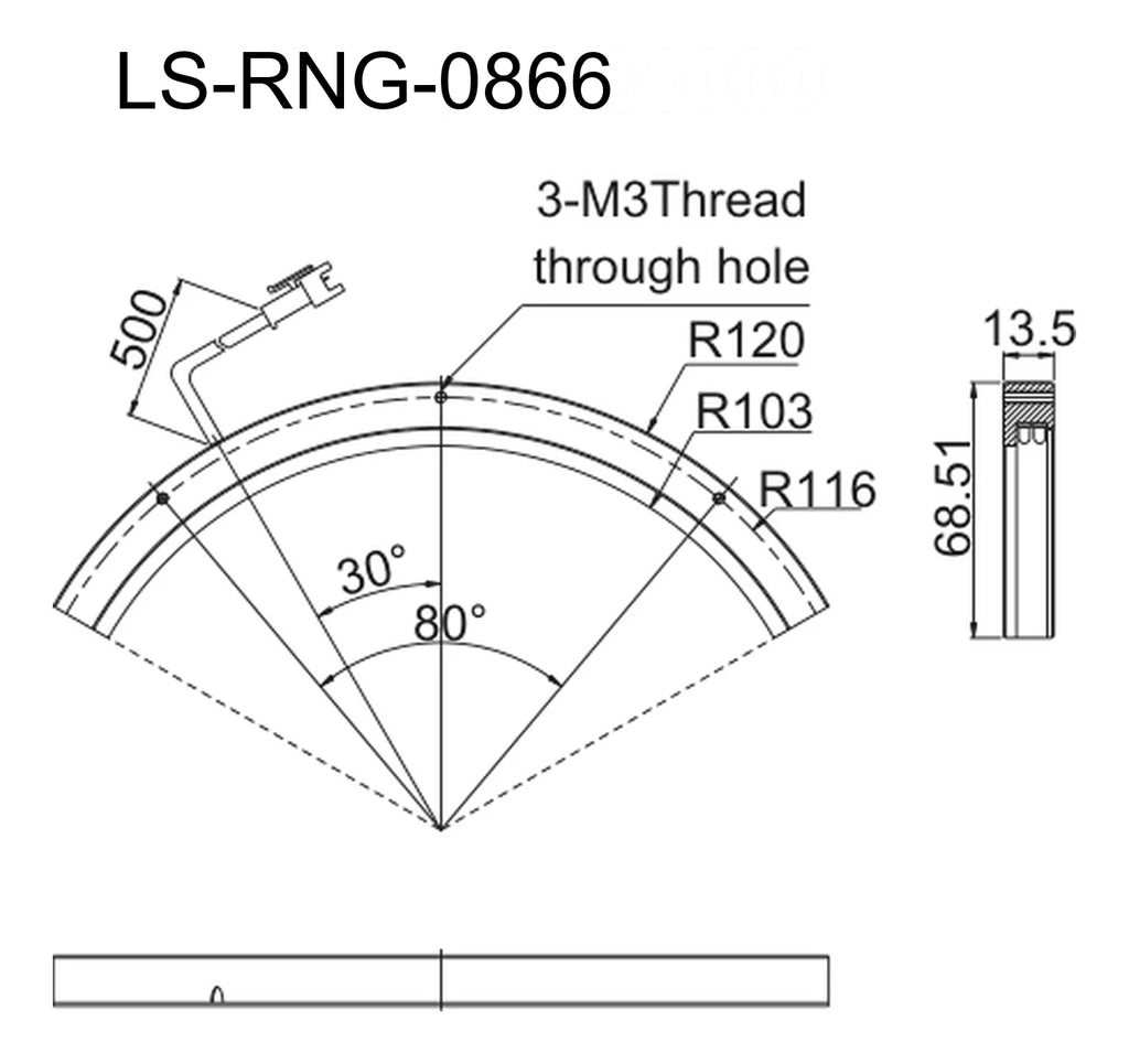 LS-RNG-0866 dimensions (mm)