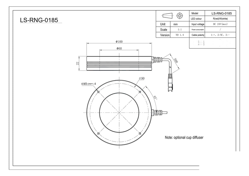 LS-RNG-0185 dimensions (mm)