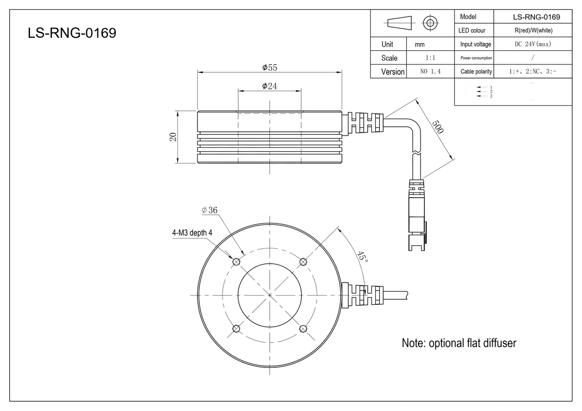 LS-RNG-0169 dimensions (mm)