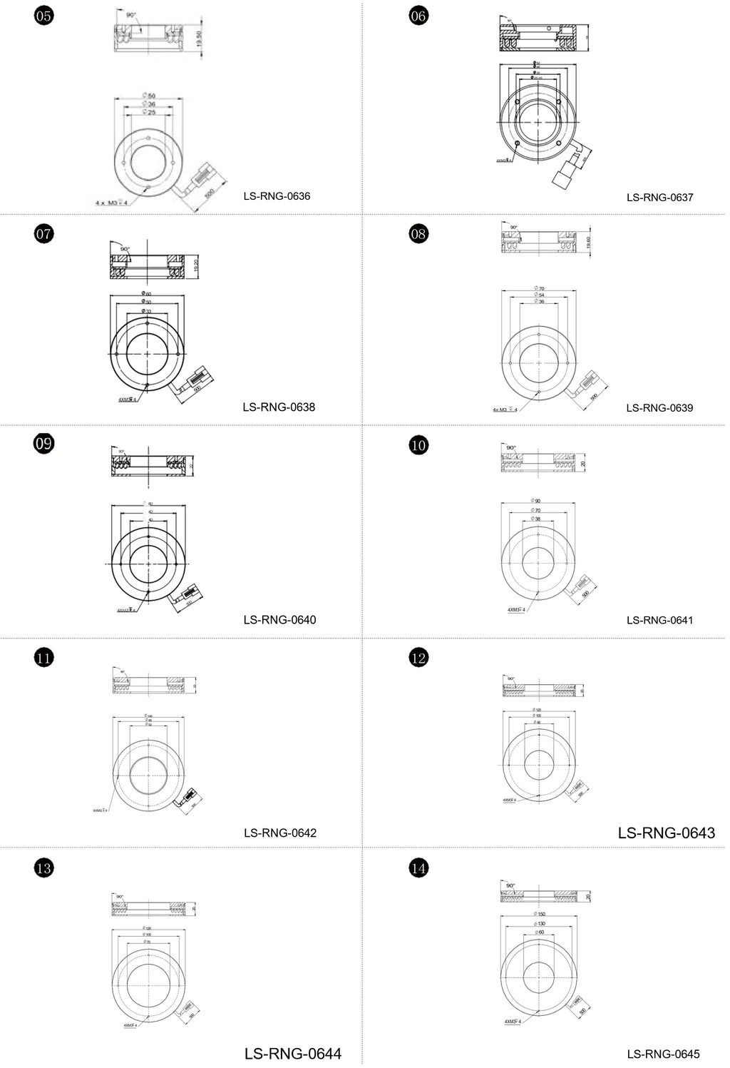 LS-RNG-0636 dimensions (mm)