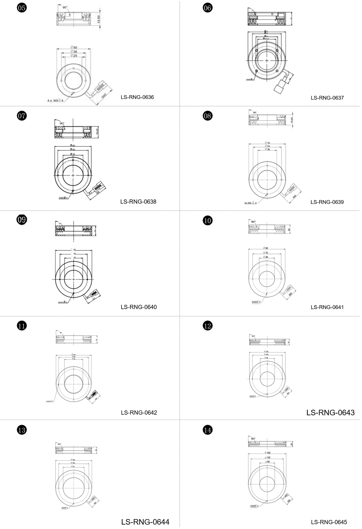 LS-RNG-0636 dimensions (mm)