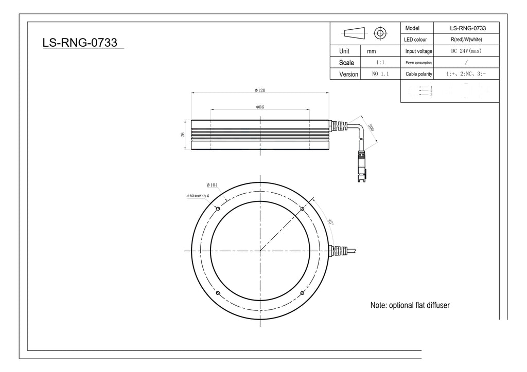 LS-RNG-0733 dimensions (mm)