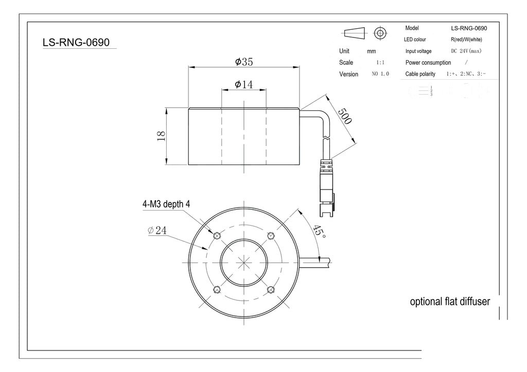 LS-RNG-0690 dimensions (mm)
