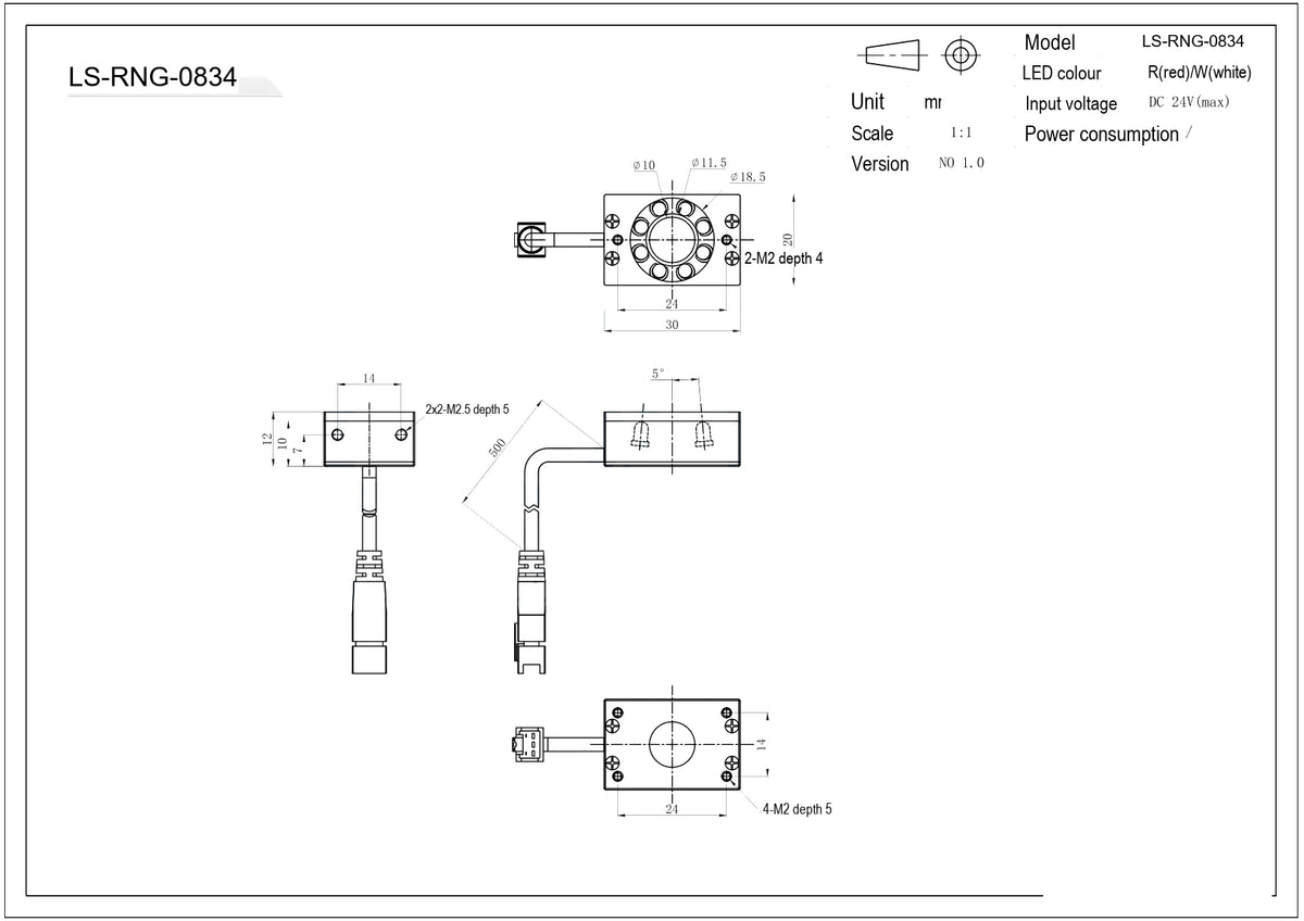 LS-RNG-0834 dimensions (mm)