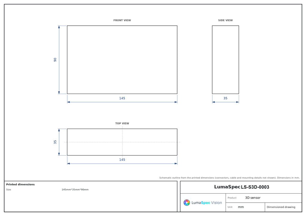 LS-S3D-0003 dimensions (mm)