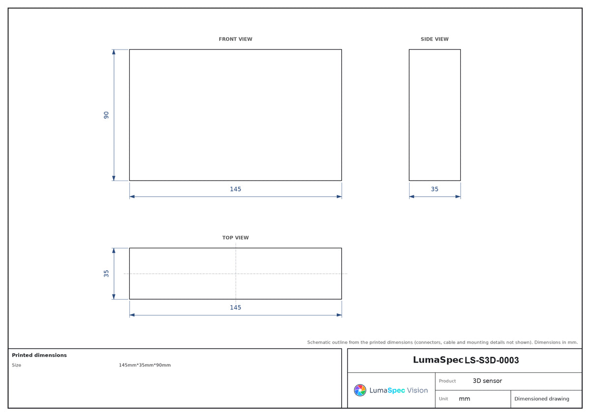 LS-S3D-0003 dimensions (mm)