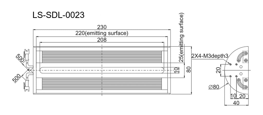 LS-SDL-0023 dimensions (mm)