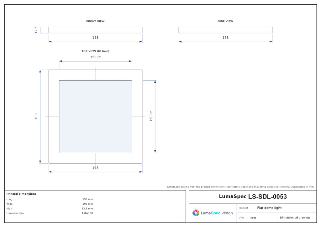 LS-SDL-0053 dimensions (mm)