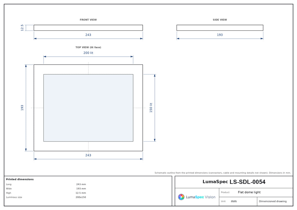 LS-SDL-0054 dimensions (mm)