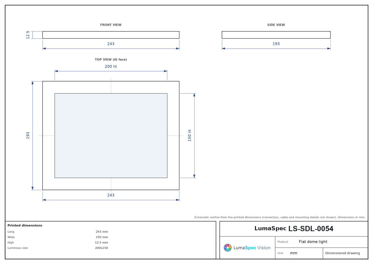 LS-SDL-0054 dimensions (mm)