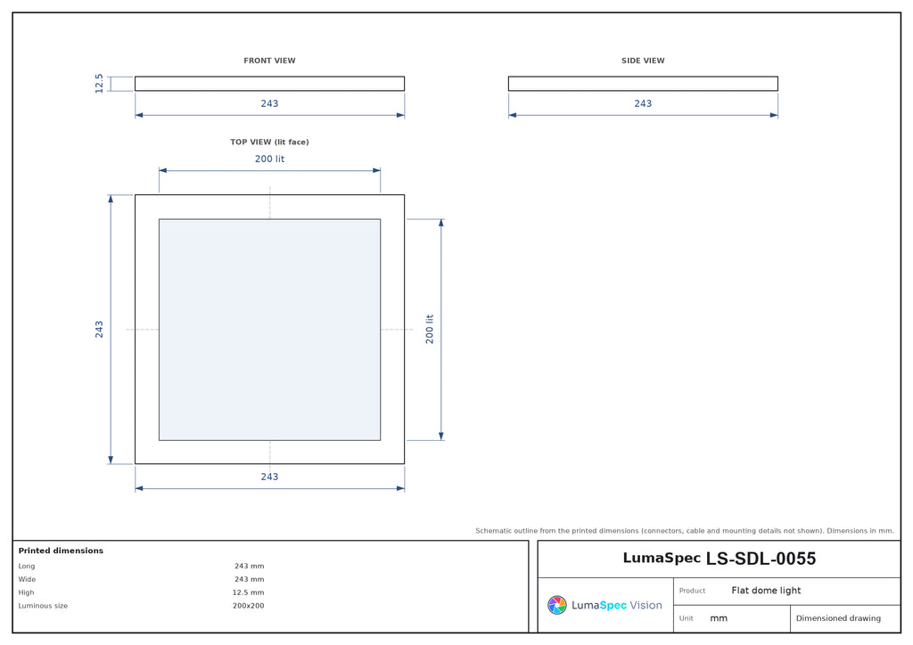 LS-SDL-0055 dimensions (mm)