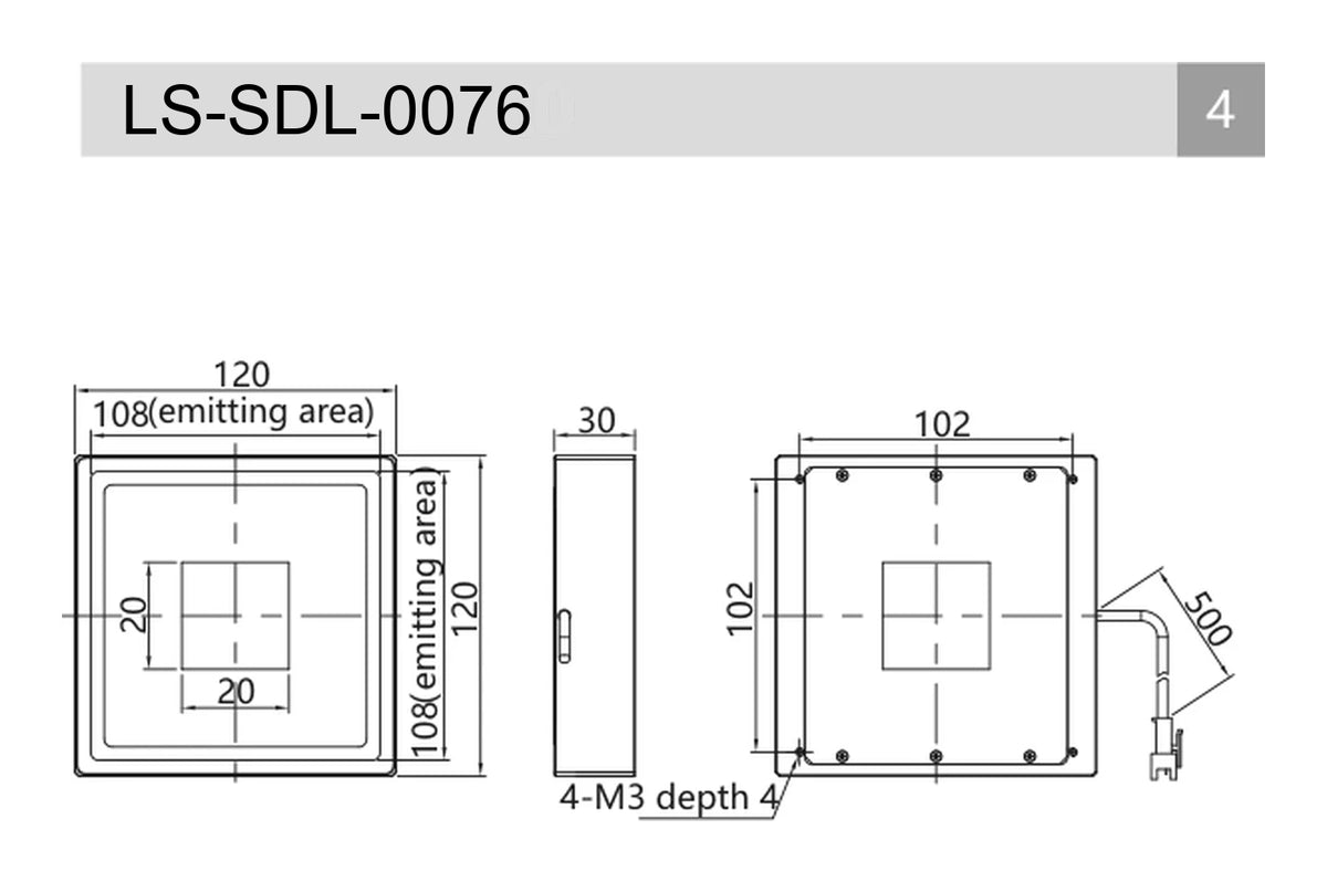 LS-SDL-0076 dimensions (mm)