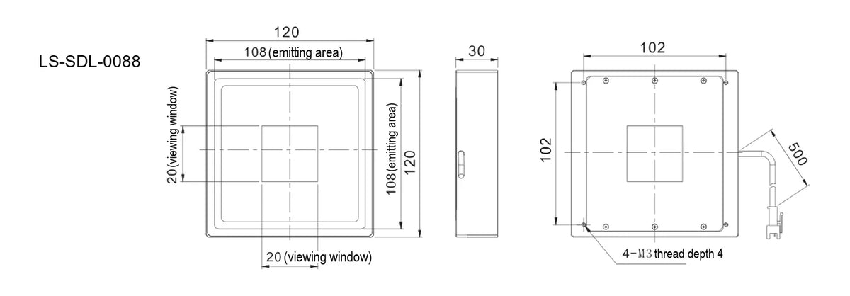 LS-SDL-0088 dimensions (mm)