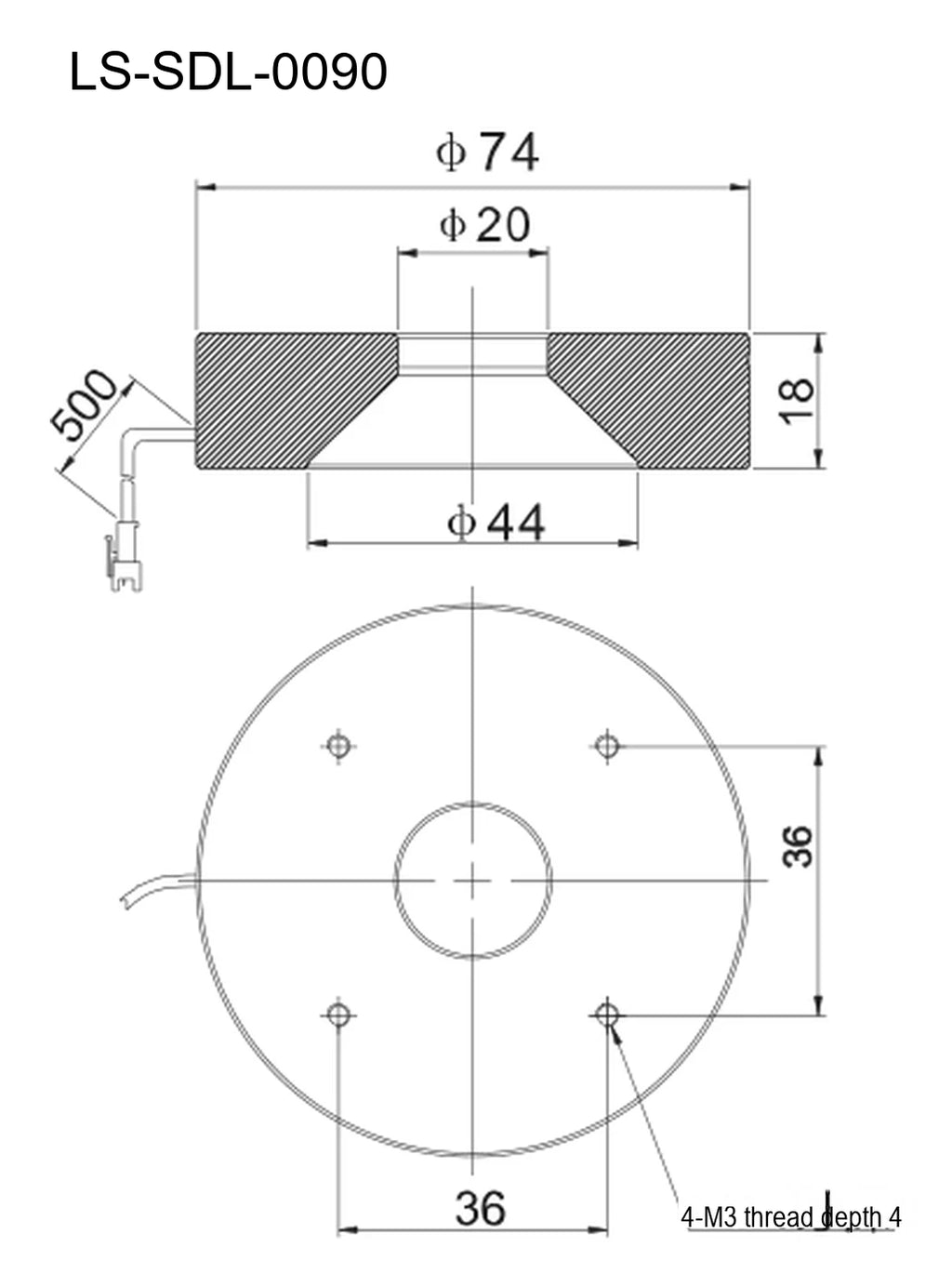 LS-SDL-0090 dimensions (mm)
