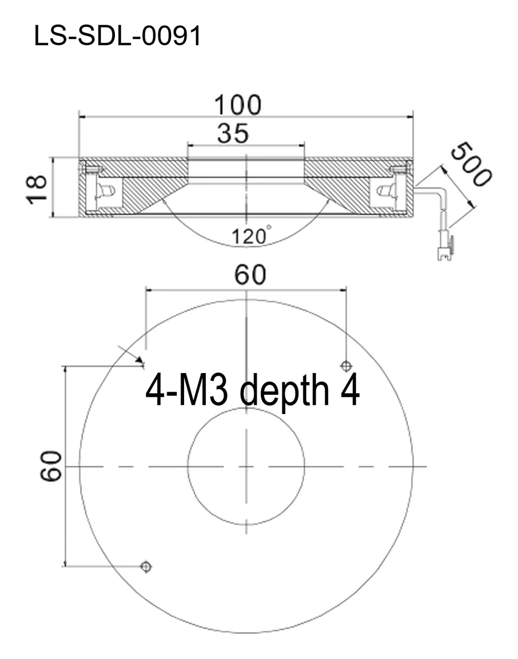 LS-SDL-0091 dimensions (mm)