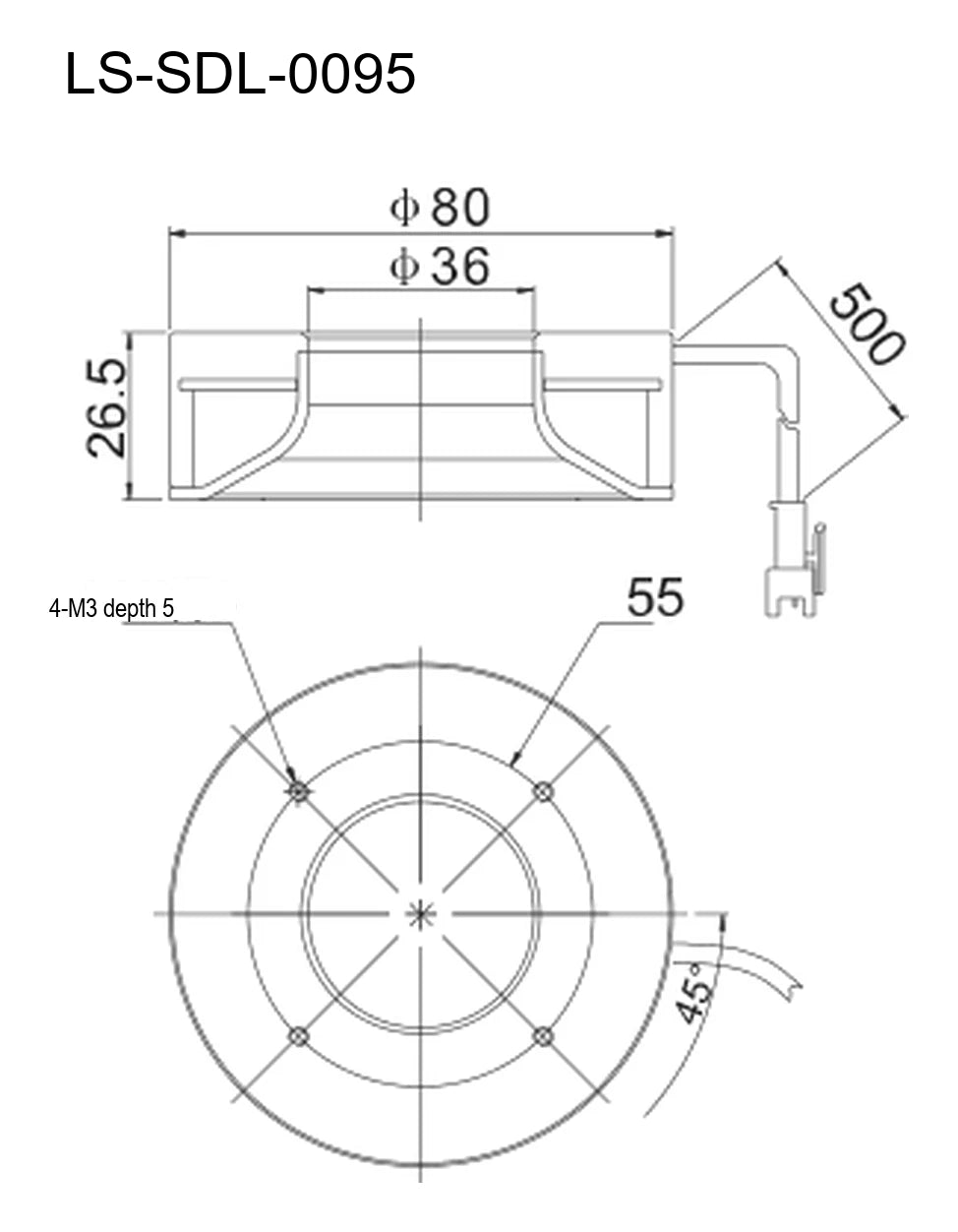 LS-SDL-0095 dimensions (mm)