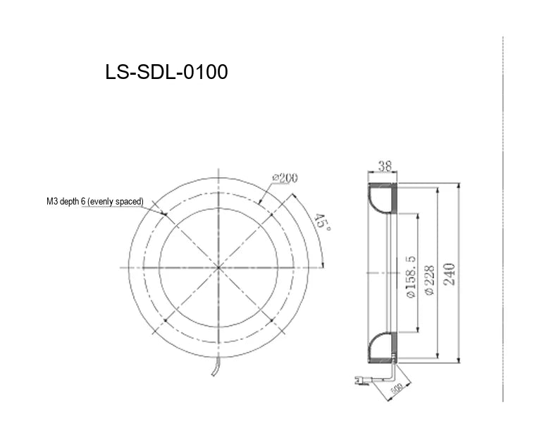 LS-SDL-0100 dimensions (mm)