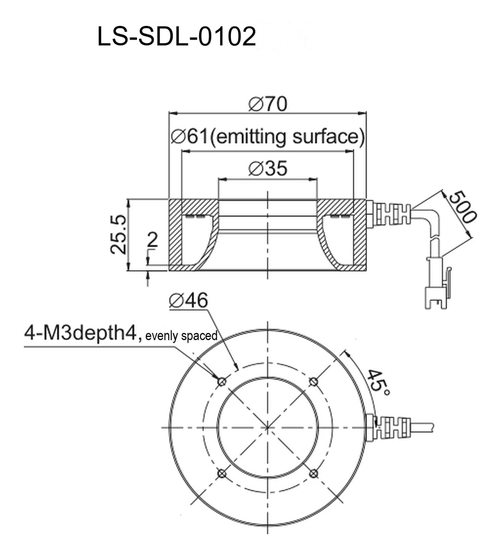 LS-SDL-0102 dimensions (mm)