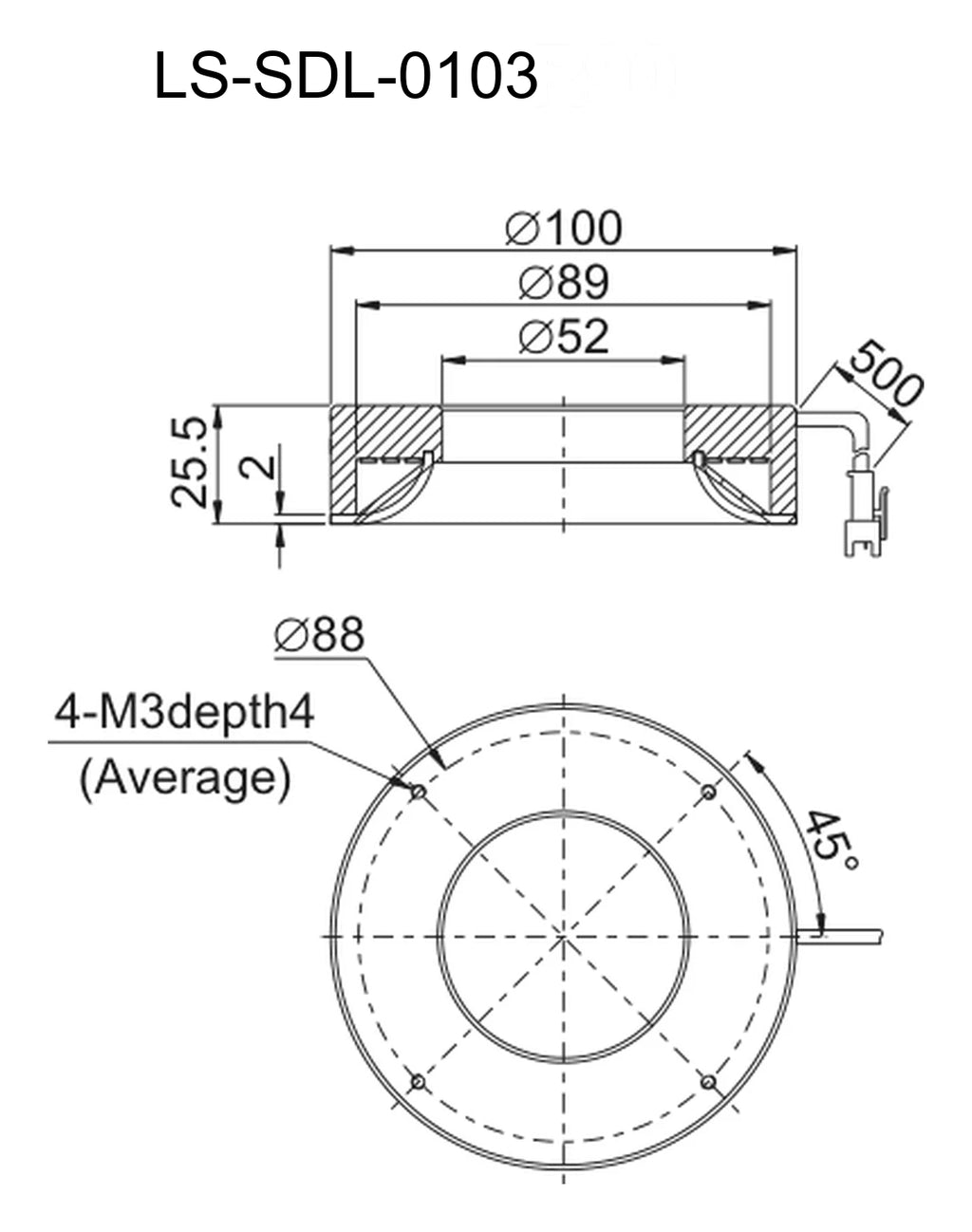 LS-SDL-0103 dimensions (mm)