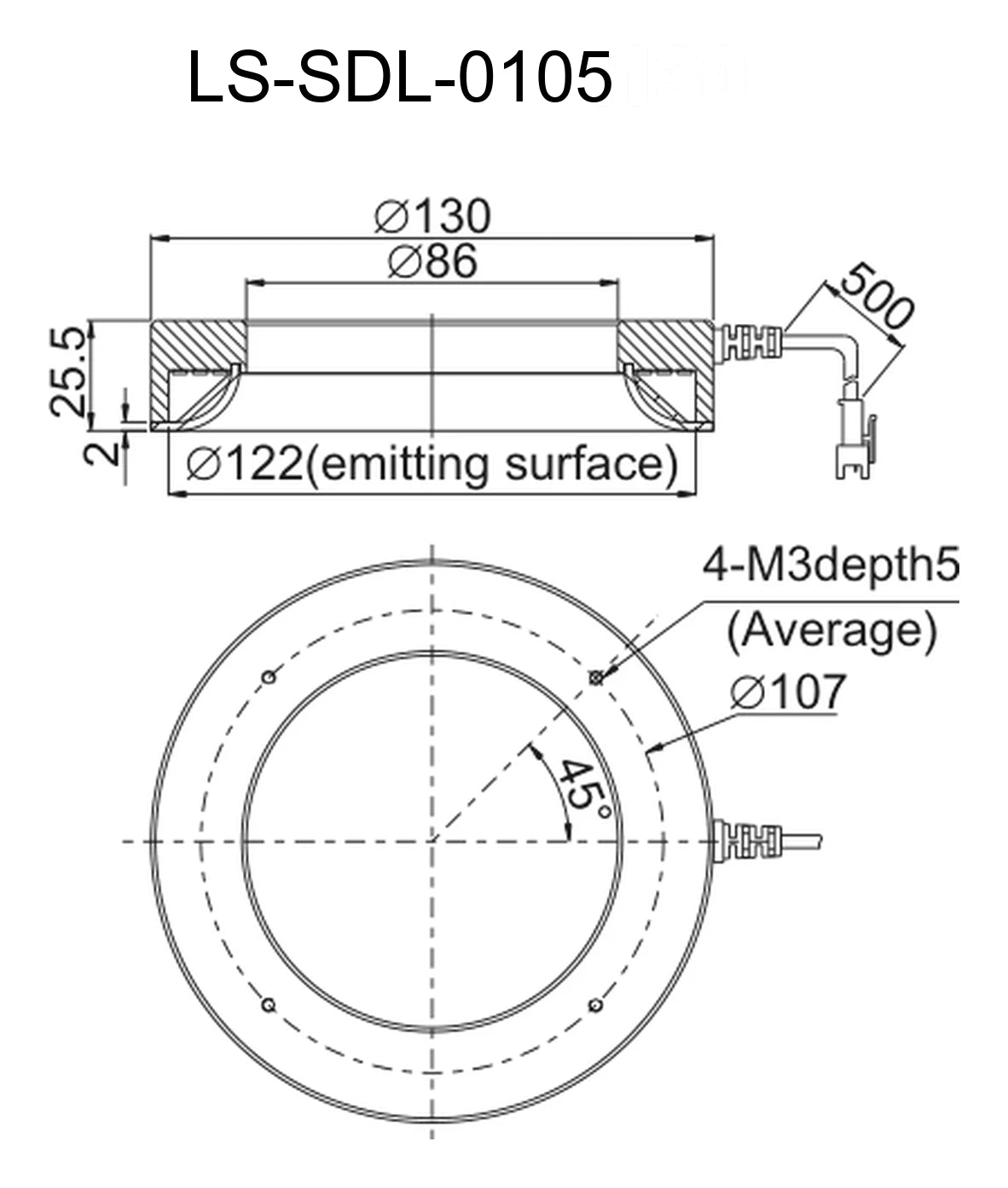 LS-SDL-0105 dimensions (mm)