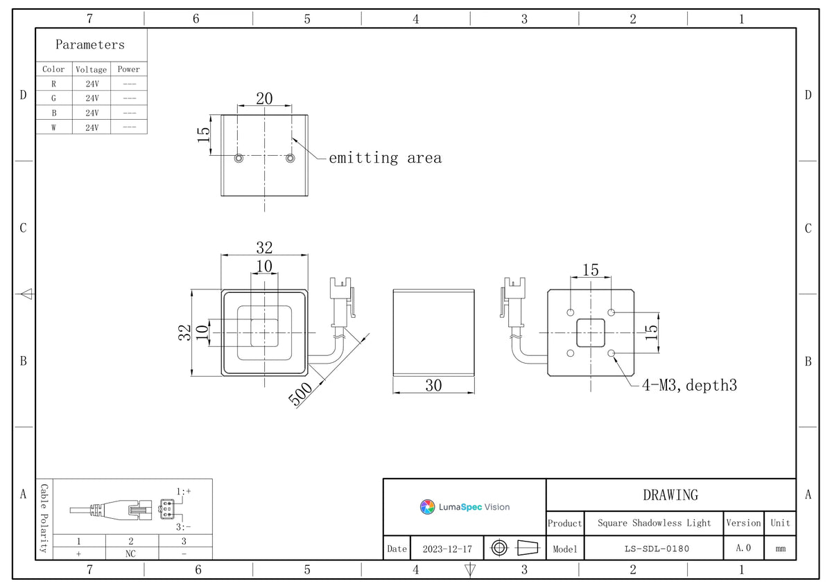 LS-SDL-0180 dimensions (mm)