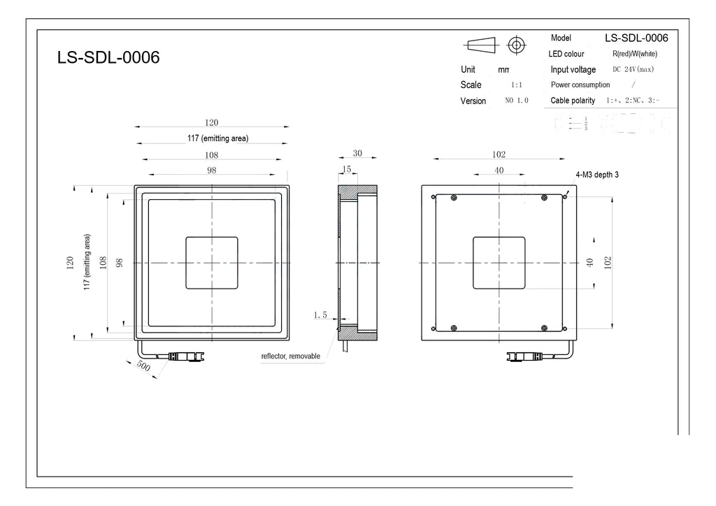 LS-SDL-0006 dimensions (mm)