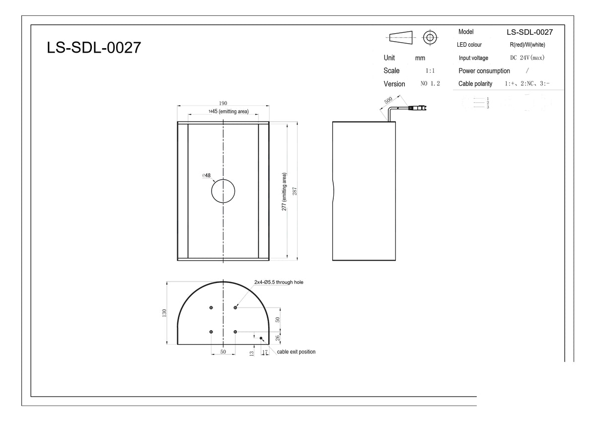 LS-SDL-0027 dimensions (mm)
