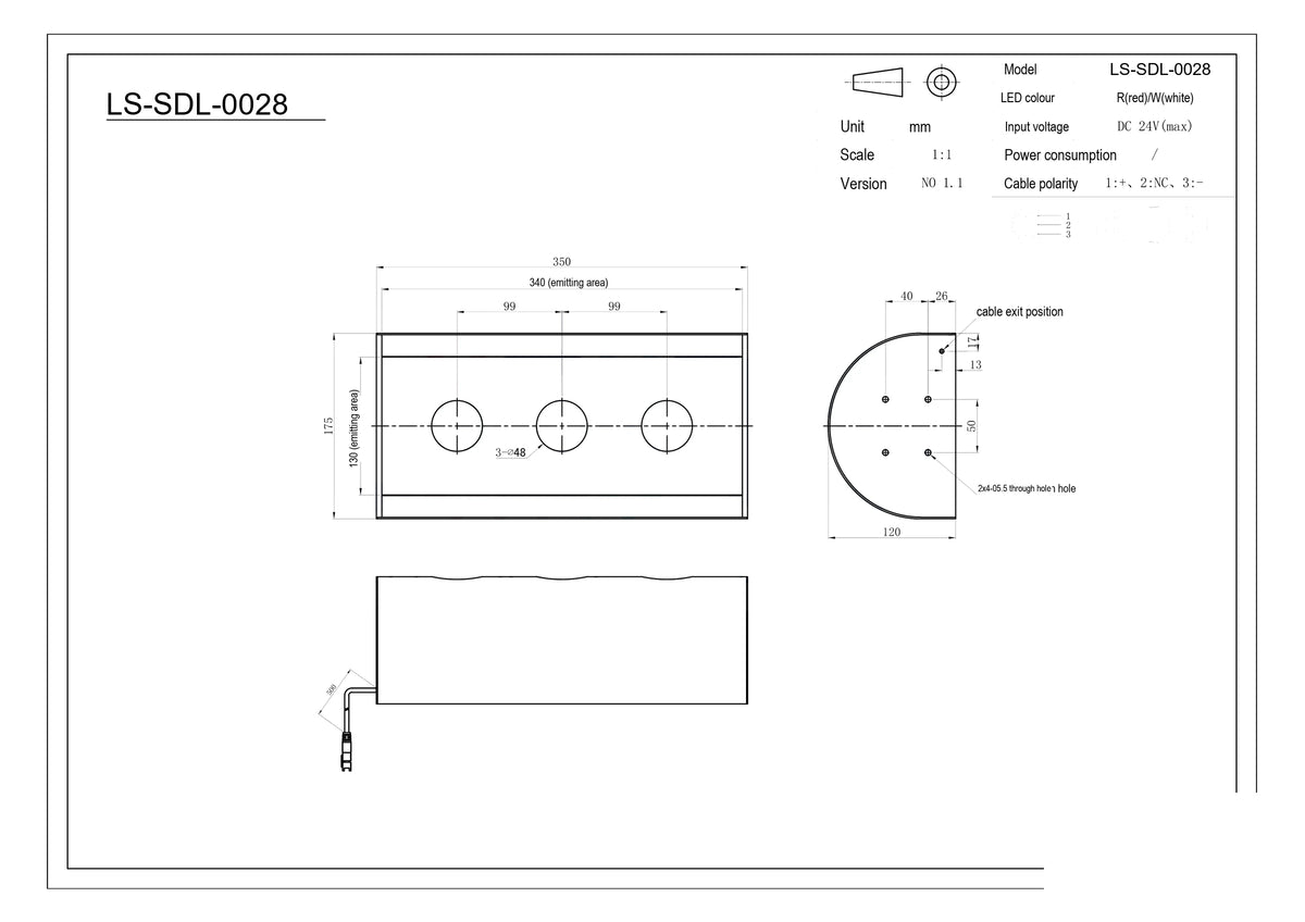 LS-SDL-0028 dimensions (mm)