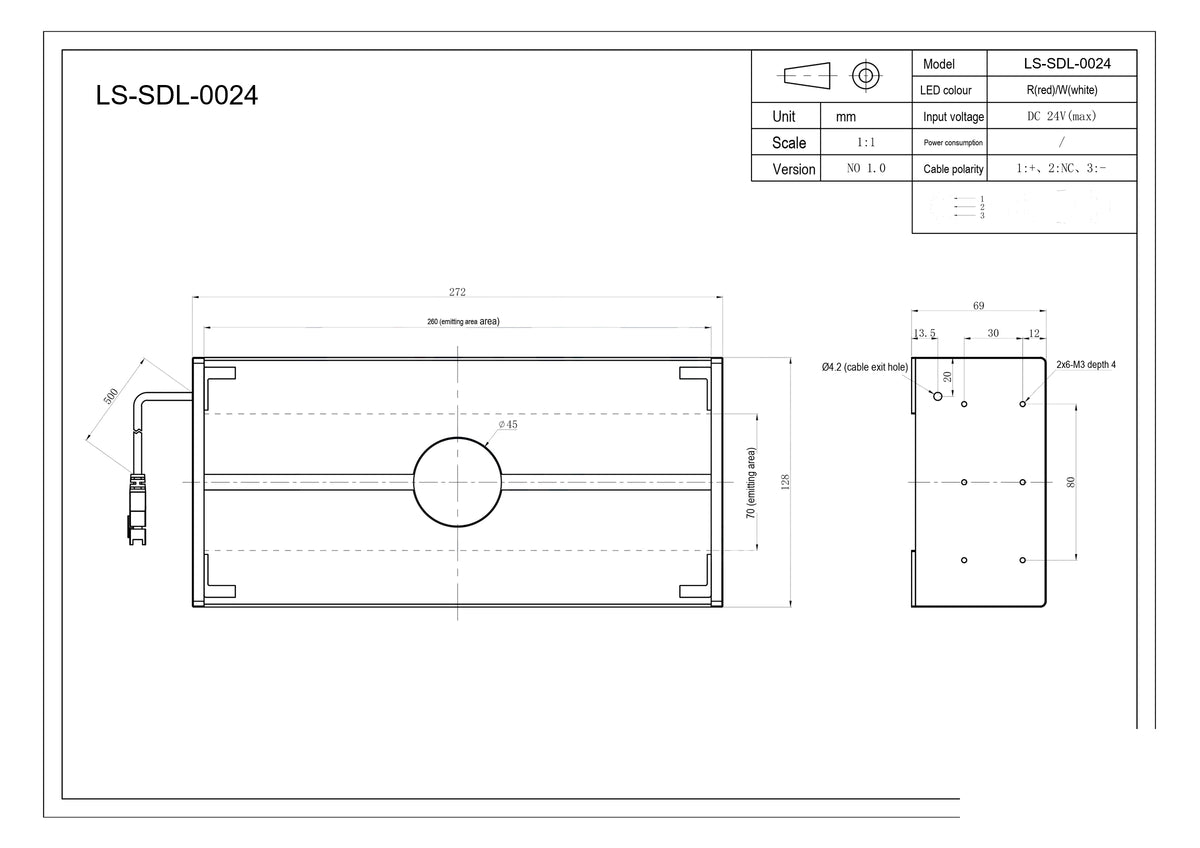 LS-SDL-0024 dimensions (mm)