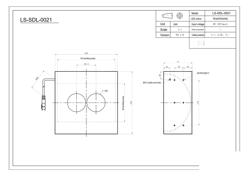 LS-SDL-0021 dimensions (mm)