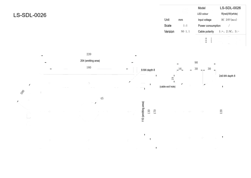 LS-SDL-0026 dimensions (mm)