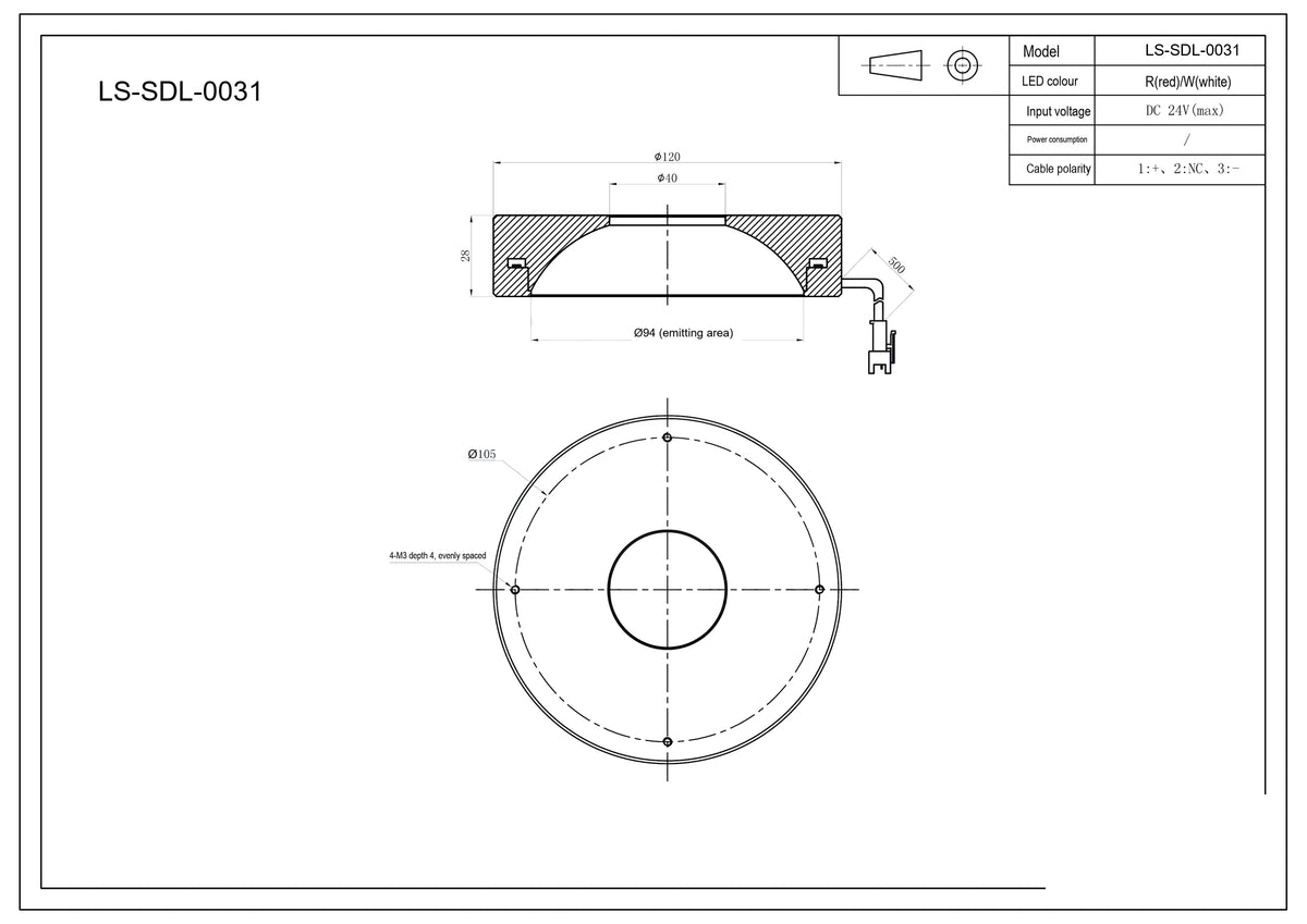LS-SDL-0031 dimensions (mm)