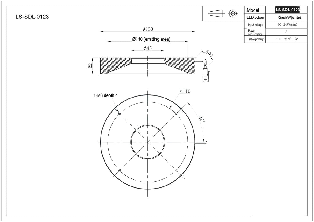 LS-SDL-0123 dimensions (mm)
