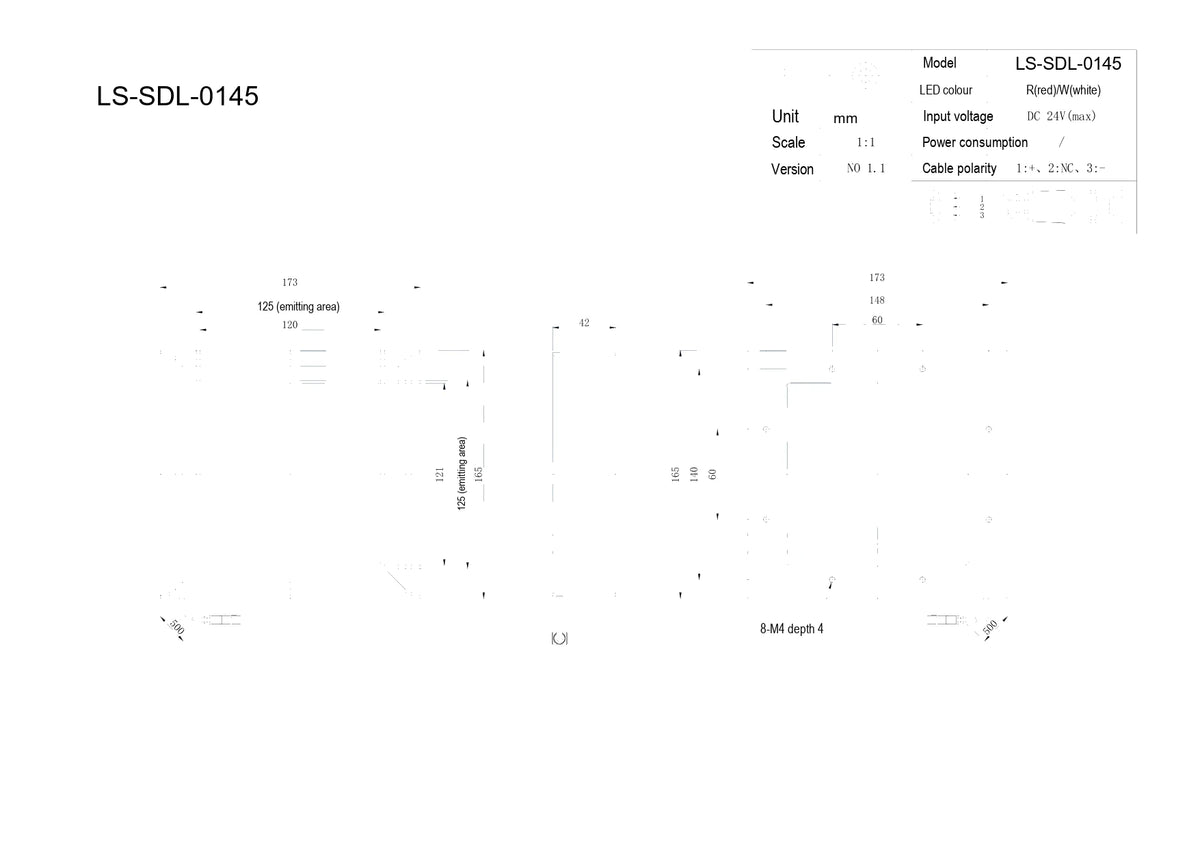 LS-SDL-0145 dimensions (mm)