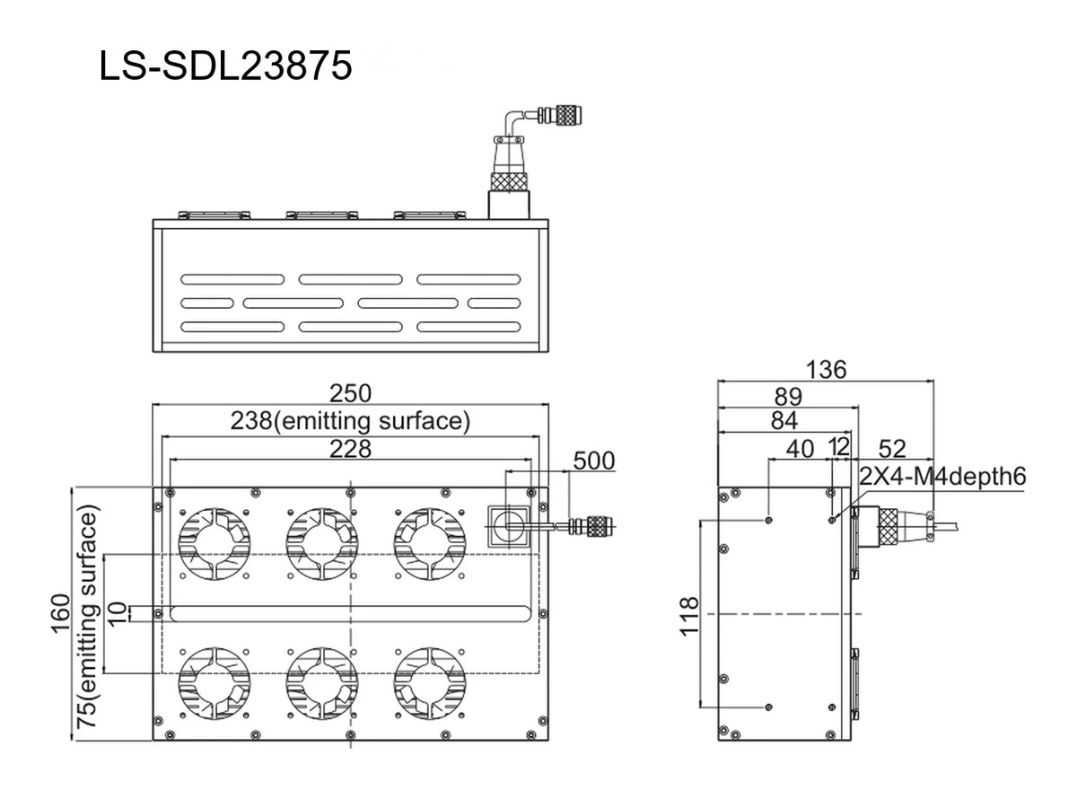 LS-SDL23875 dimensions (mm)