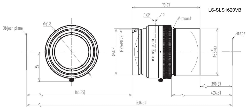 LS-SLS1620VB dimensions (mm)
