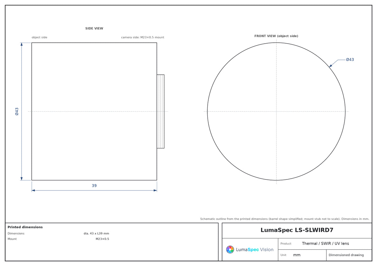 LS-SLWIRD7 dimensions (mm)