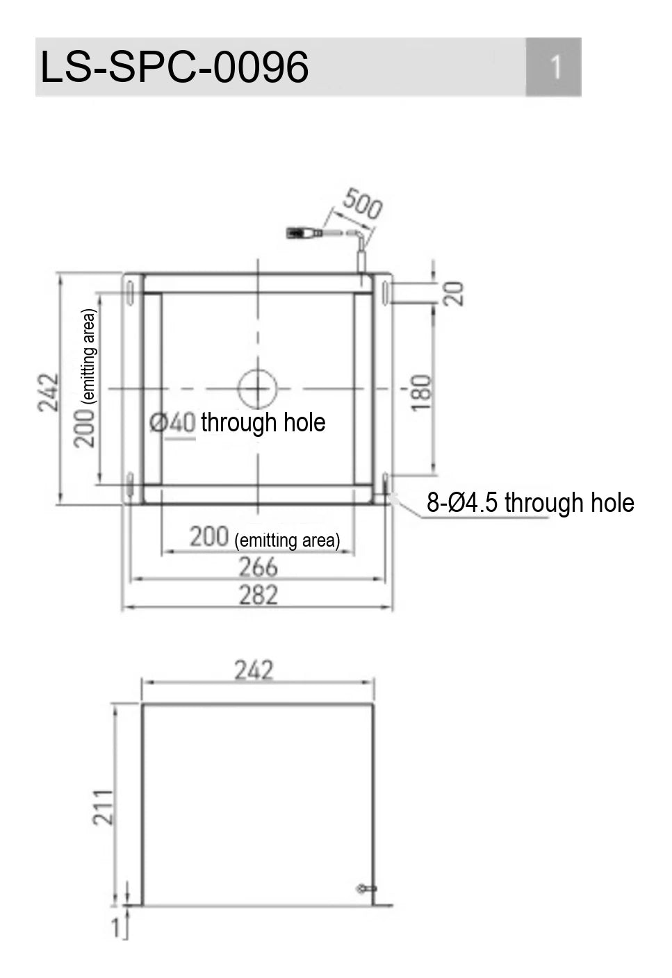 LS-SPC-0096 dimensions (mm)