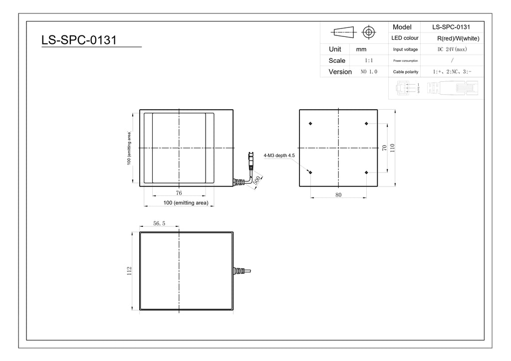 LS-SPC-0131 dimensions (mm)