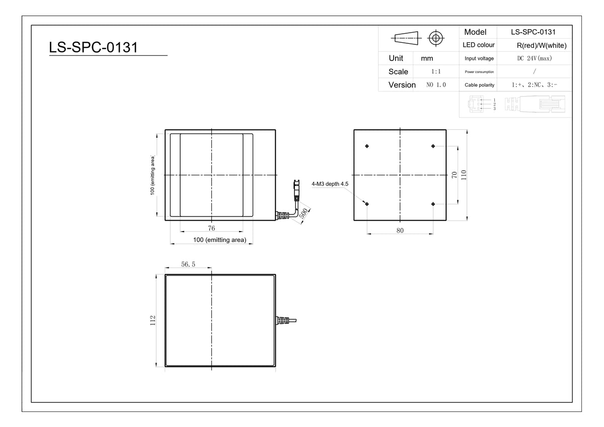 LS-SPC-0131 dimensions (mm)