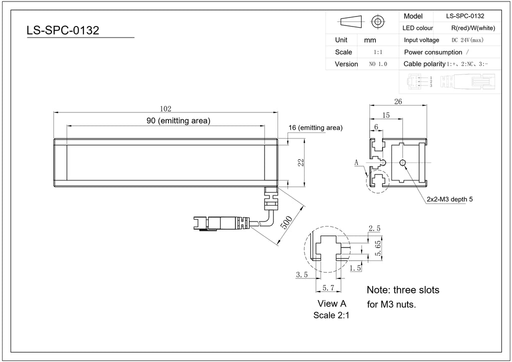 LS-SPC-0132 dimensions (mm)