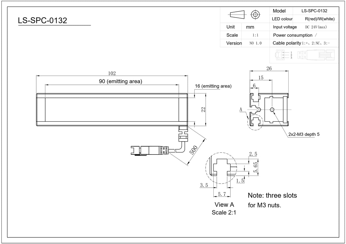 LS-SPC-0132 dimensions (mm)