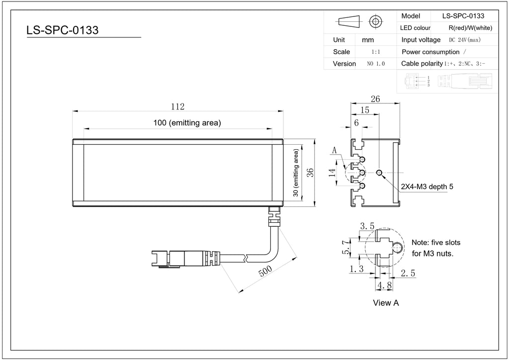 LS-SPC-0133 dimensions (mm)