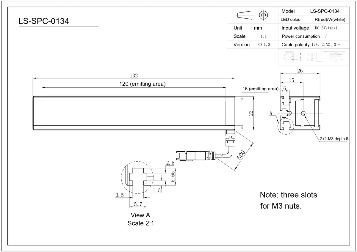 LS-SPC-0134 dimensions (mm)